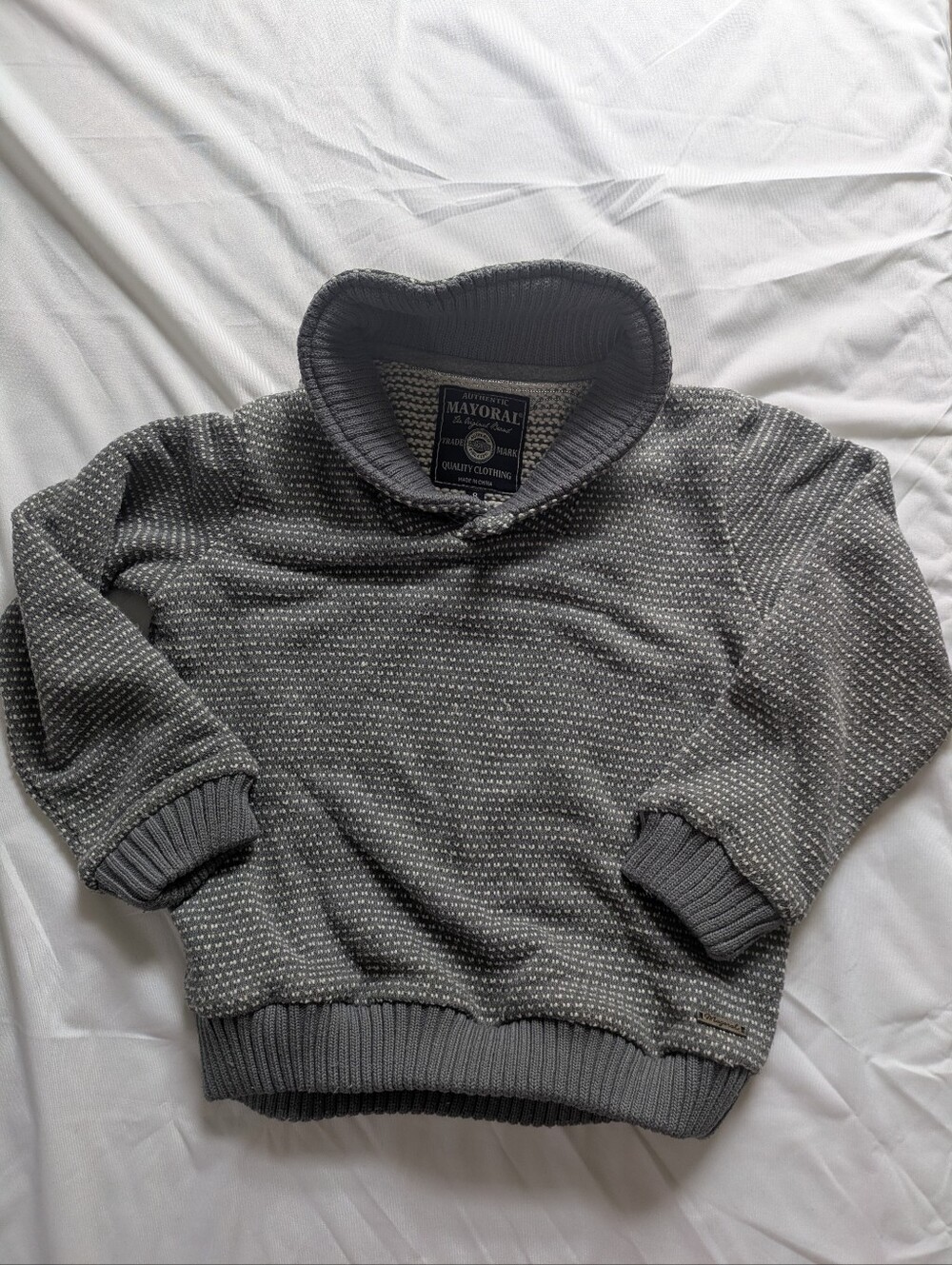 Mayoral Gray Textured Turtleneck Sweater Size 5-6